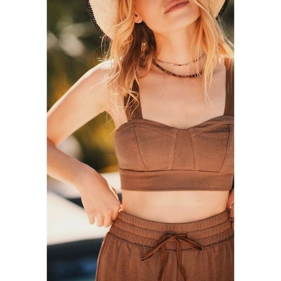 NWT Anthropologie DOLAN Two-Piece Set in Brown - Picture 3 of 16